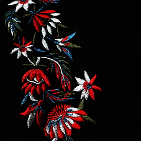 Floral Embroidered Black Dress - Picture 4 of 4
